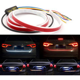 Multicolor LED strip dicky light for car, waterproof with brake indicator, easy installation on 12V power supply